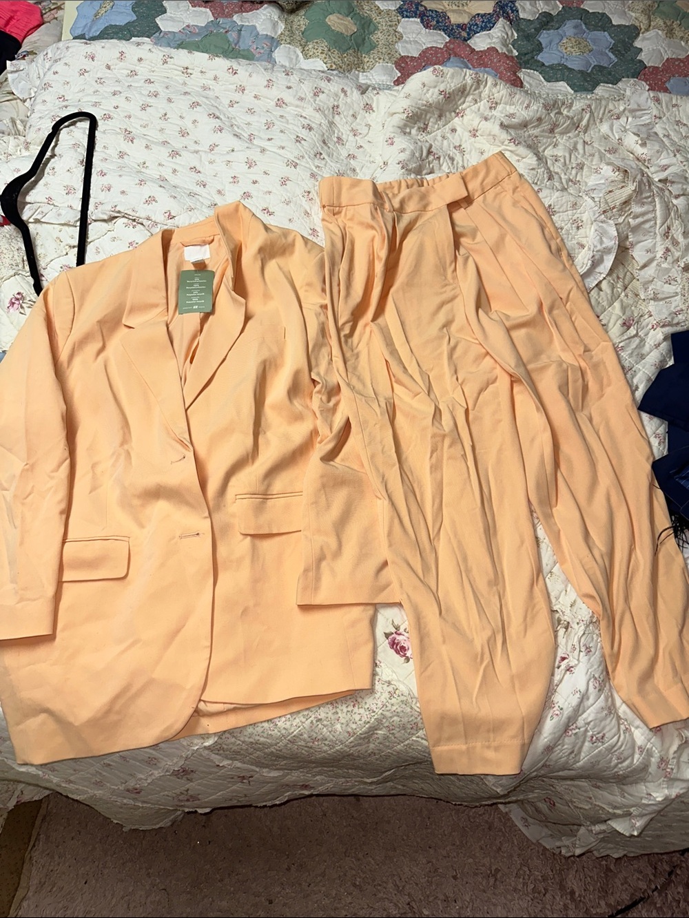 H&M Peach Blazer and Trousers Set